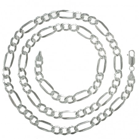 Collar hombre eslabón 3x1 Plata de Ley