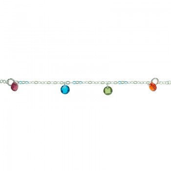 Pulsera con Swarovski de colores facetados Plata de Ley 2