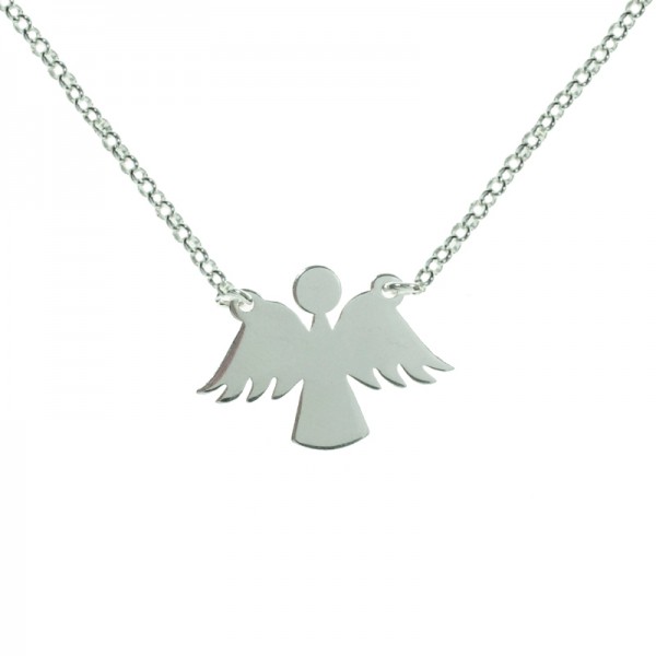 Collar silueta ángel Plata de Ley
