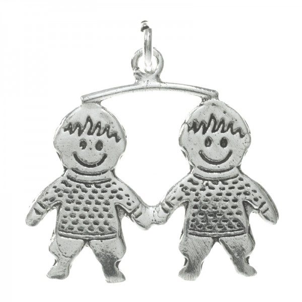 Colgante dos niños Plata de Ley