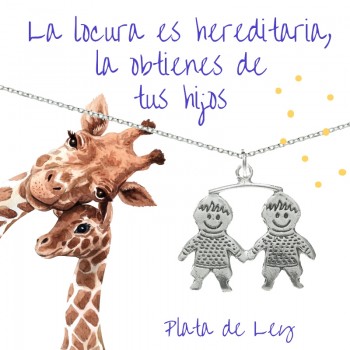 Colgante dos niños Plata de Ley