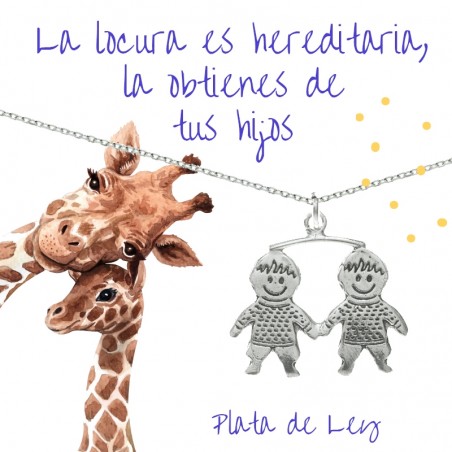 Colgante dos niños Plata de Ley