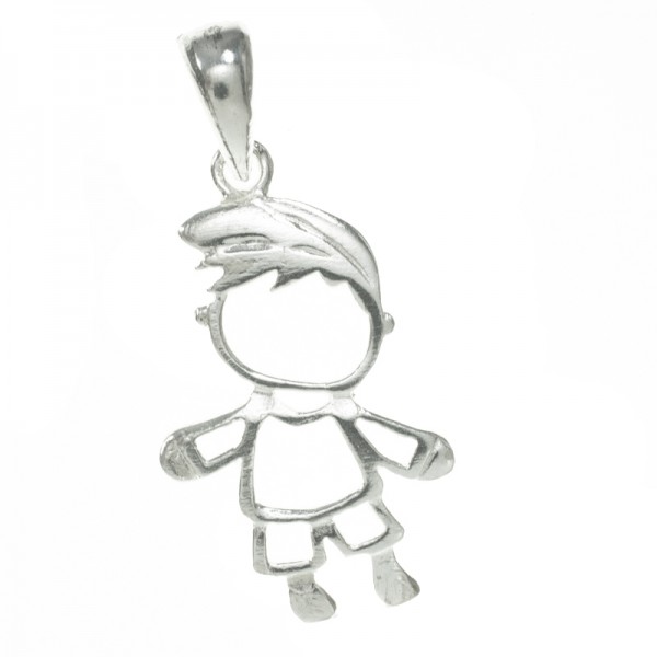 Colgante niño calado grande Plata de Ley