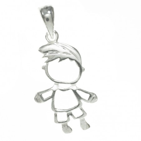Colgante niño calado grande Plata de Ley