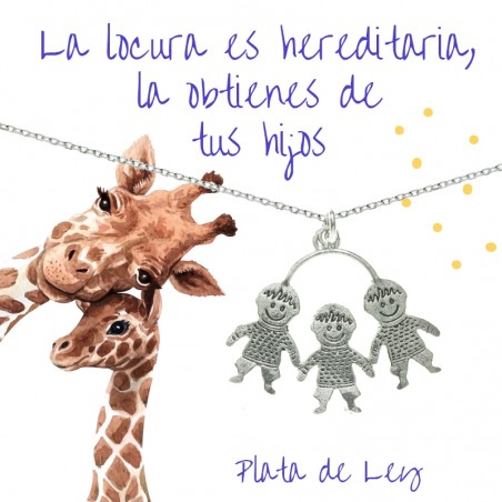 Colgante tres niños Plata de Ley