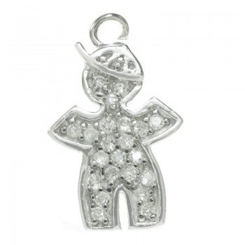 Colgante niño rodiado circonia Plata de Ley 925