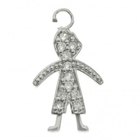 Colgante niño rodiado circonia Plata de Ley 925