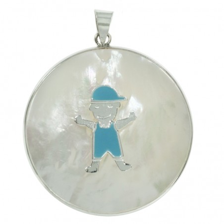 Colgante niño nácar y Plata de Ley