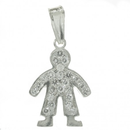 Colgante niño con circonia Plata de Ley
