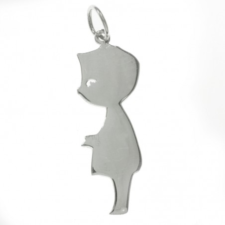 Colgante niño de perfil Plata de Ley
