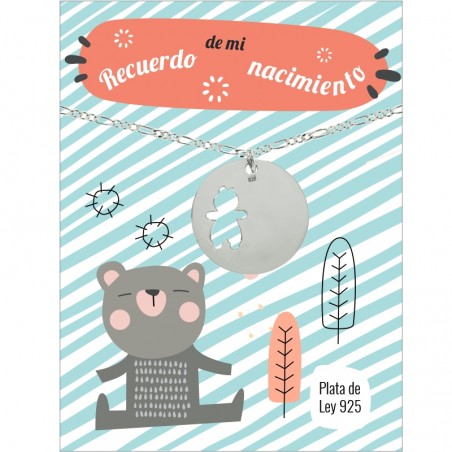 Medalla recuerdo de nacimiento con niño Plata de Ley 925