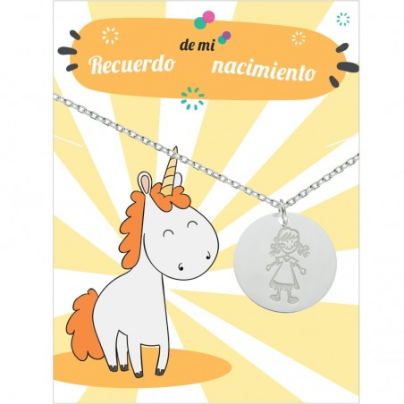 Collar recuerdo de mi nacimiento niña Plata de Ley 925