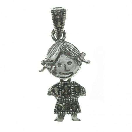 Colgante niña con marquesitas Plata de Ley