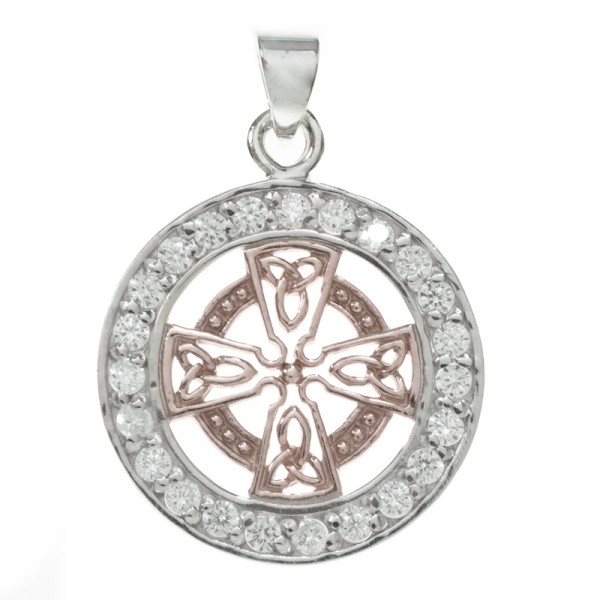 Colgante cruz celta con circonitas Plata de Ley 925