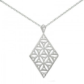 Collar rombo XL Plata de Ley