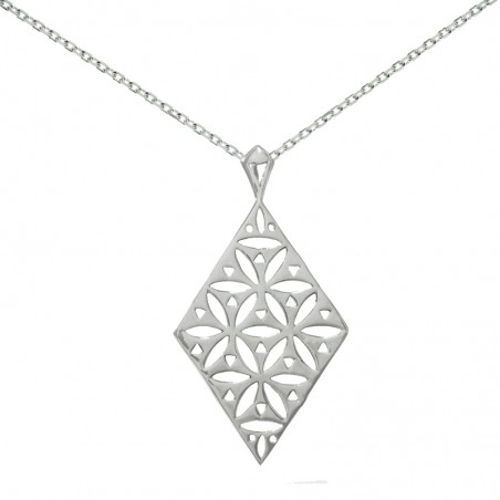 Collar rombo XL Plata de Ley