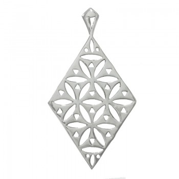 Collar rombo XL Plata de Ley 2