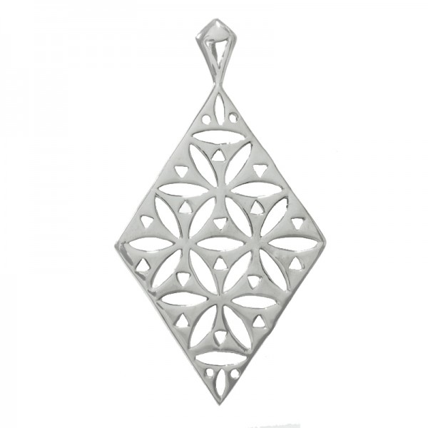 Collar rombo XL Plata de Ley