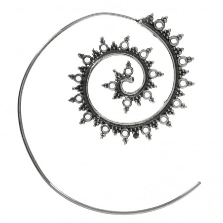 Pendientes étnicos espiral Plata de Ley 925