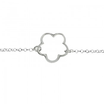 Tobillera flor calada Plata de Ley 2