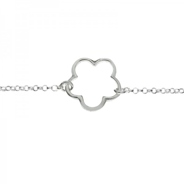 Tobillera flor calada Plata de Ley