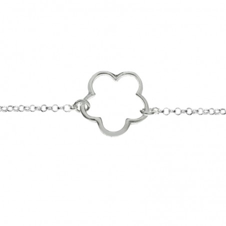 Tobillera flor calada Plata de Ley