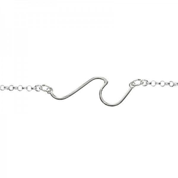 Tobillera ola minimalista Plata de Ley