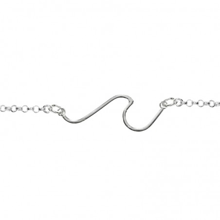 Tobillera ola minimalista Plata de Ley
