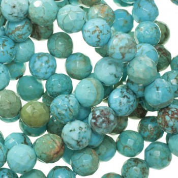 Turquesa facetada tira de 40 cm