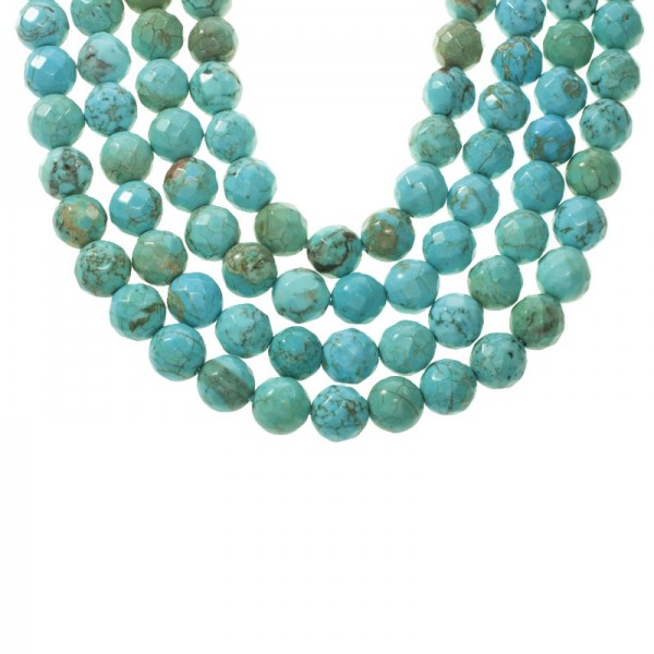 Turquesa facetada tira de 40 cm