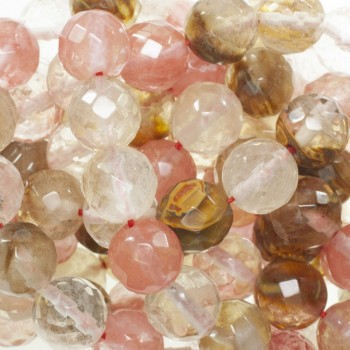 Cuarzo Cherry facetado tira de 40 cm