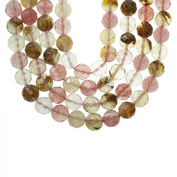 Cuarzo Cherry facetado tira de 40 cm