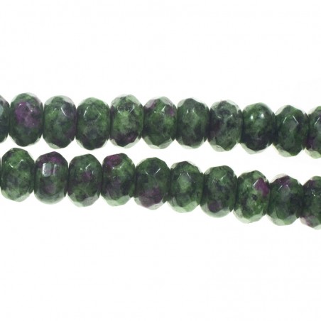 Rubí zoisita donut facetado tira de 40 cm