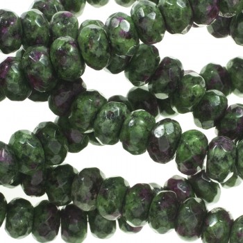 Rubí zoisita donut facetado tira de 40 cm