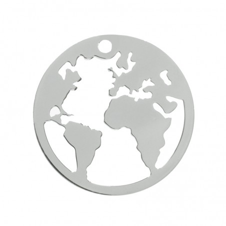 Colgante mundo Plata lisa de Ley 925
