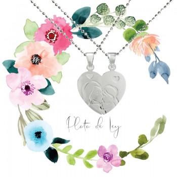 Colgante doble para madre e hij@ Plata de Ley