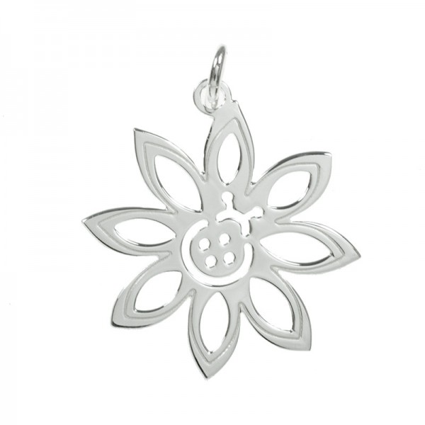 Collar flor puntiaguda Plata de Ley