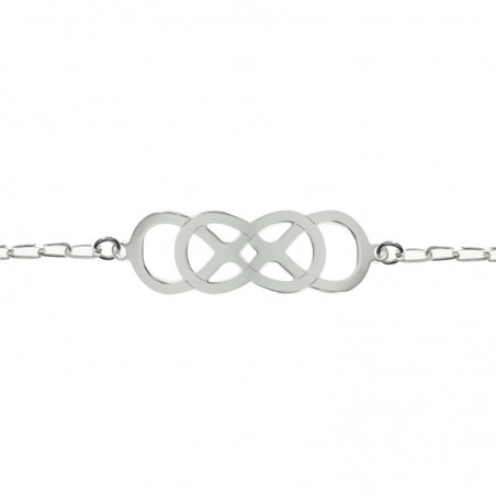 Pulsera doble infinito Plata de Ley