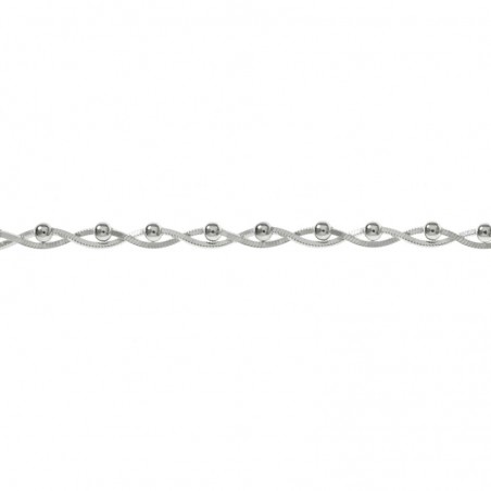 Collar entrelazado con bolitas Plata de Ley
