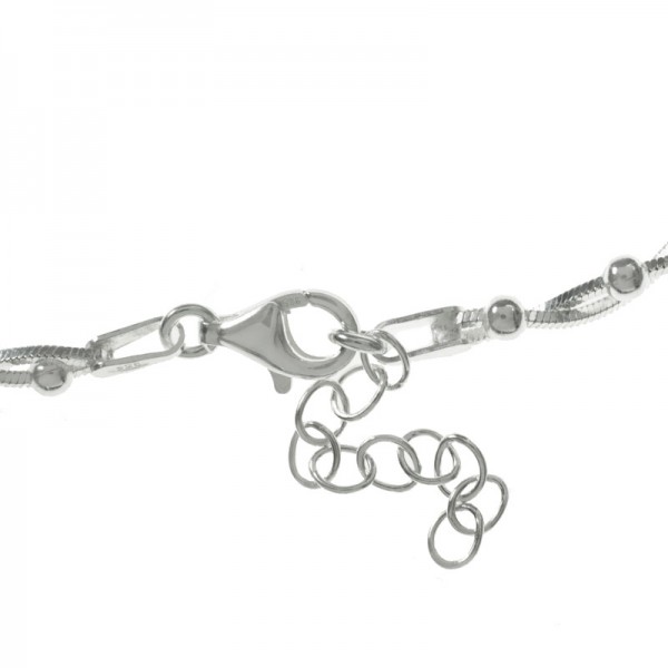 Collar entrelazado con bolitas Plata de Ley