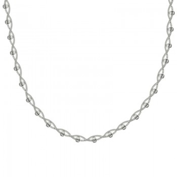 Collar entrelazado con bolitas Plata de Ley