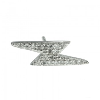 Pendientes rayo con circonitas Plata de Ley 2