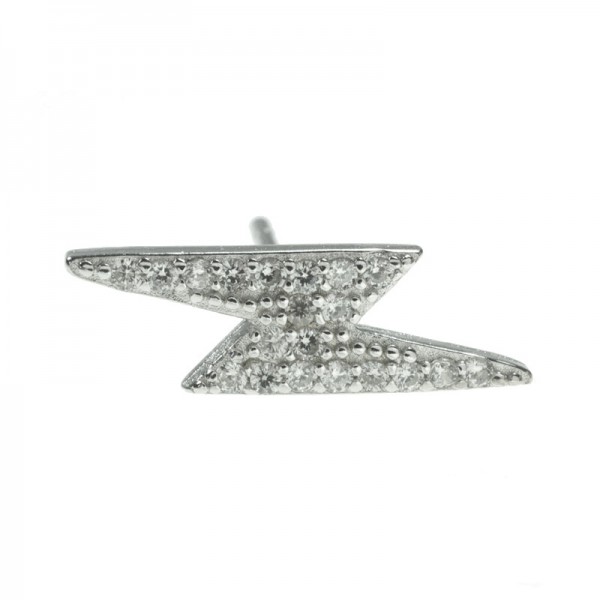 Pendientes rayo con circonitas Plata de Ley