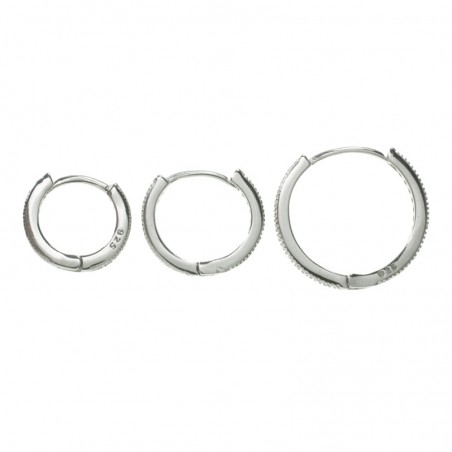 Pendientes aro con circonitas Plata de Ley 925