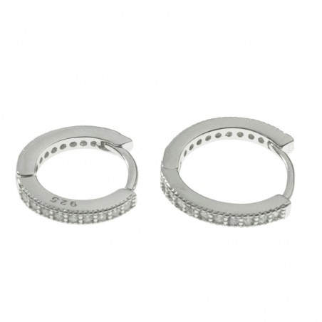 Pendientes aro con circonitas Plata de Ley 925