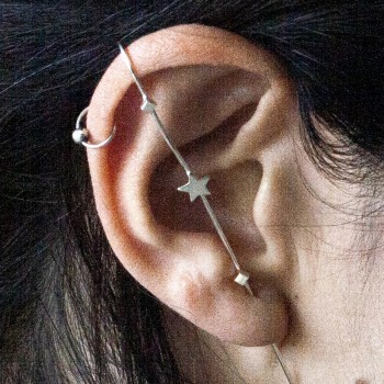 Pendientes bastón Plata de Ley 2