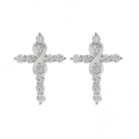 Pendientes cruz con infinito Plata de Ley 925