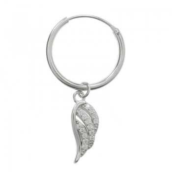 Pendientes aro con ala Plata de Ley 925 2