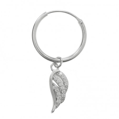 Pendientes aro con ala Plata de Ley 925