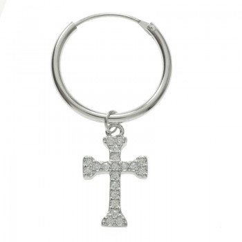 Aros con cruz colgante Plata de Ley 925 2